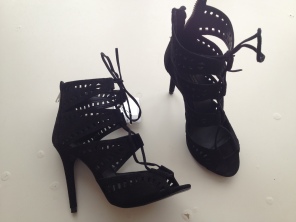 Zara Black Lace-up High-Heeled Sandals